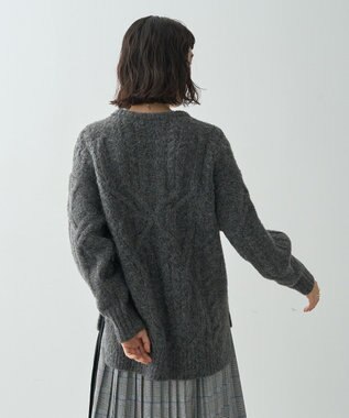 AMERICAN HOLIC ローゲージアラン柄ニットプルオーバー Gray Mixture