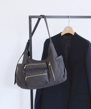 TOPKAPI 【TREASURE TOPKAPI】ナイロン アウトポケット 2way ショルダーバッグ / 軽量 ミディアムグレー