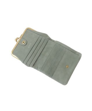 genten アンティーコ×LIBERTY 口金二つ折り財布 ユーカリ