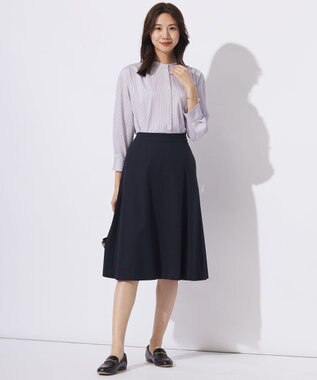 J.PRESS LADIES 【WEB限定カラーあり】ストライプジャカード バンドカラー カットソー ラベンダー系1