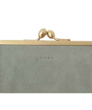 genten アンティーコ×LIBERTY 口金二つ折り財布 ユーカリ