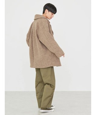 AMERICAN HOLIC ツイードライクコクーンミディコート Brown