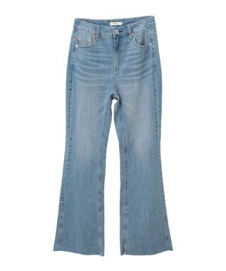 earth music&ecology セルフカットフレアデニムパンツ Light Indigo