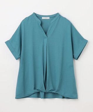 ANY ストレッチピケカシュクールカットソー グリーン