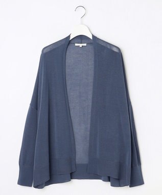 自由区 【アンサンブル対応・洗える】ドライシアーファインゲージ カーディガン ブルーグレー