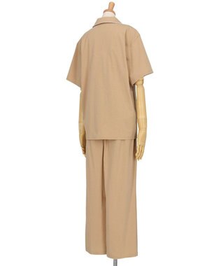 une nana cool 【綿100%】70/2 天竺 半袖開襟パジャマ MADE WITH LIBERTY FABRIC タン