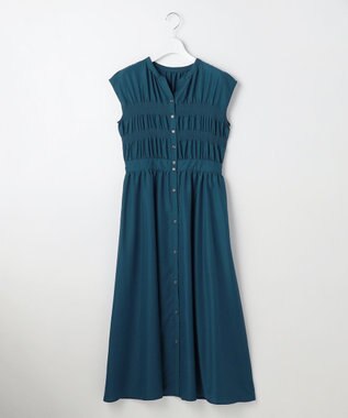 ANY SIS フロントボタンシャーリング ワンピース ダークグリーン