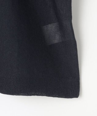 自由区 【アンサンブル対応・洗える】ドライシアーファインゲージクロップド丈 ニット ネイビー