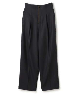 BEIGE， TERNES / フロントジップワイドパンツ Black