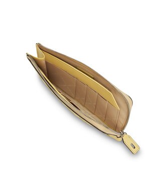 PELLE BORSA メッシュL字ファスナーコンパクト長財布 Chrono Weave クロノウィーブ 5843 クリームイエロー