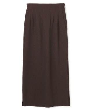 uncrave ウォッシャブルウールライクツイル Iラインスカート ブラウン