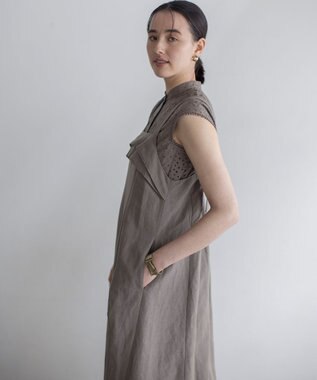 組曲 L エンブロイダリーレースノースリーブ ブラウス モカグレー系9