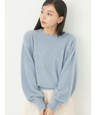 earth music&ecology ミニシャギープルオーバー Blue