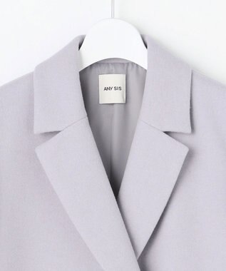 ANY SIS S ウールライクロング チェスターコート アイスグレー