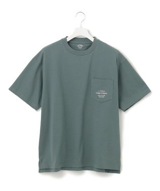 J.PRESS YORK STREET 【UNISEX】ワンポイント刺繍 ポケットTシャツ スモーキーグリーン系