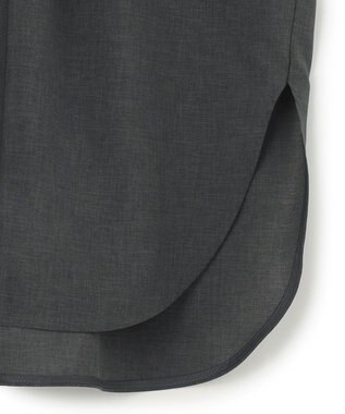 BEIGE， 【イージーケア】BATEAU / Vネック ギャザーブラウス Charcoal
