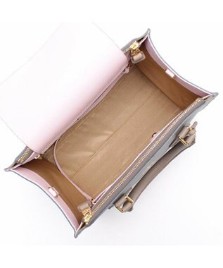 A.D.M.J. 【牛革】モーツァルト/スパニッシュレザーバイカラーWジップトートM セメント/カラメル