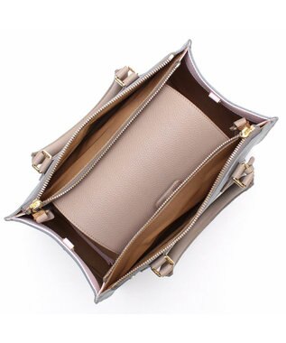 A.D.M.J. 【牛革】モーツァルト/スパニッシュレザーバイカラーWジップトートM セメント/カラメル