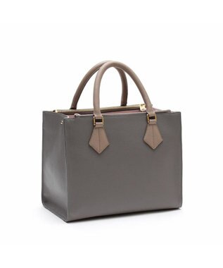 A.D.M.J. 【牛革】モーツァルト/スパニッシュレザーバイカラーWジップトートM セメント/カラメル