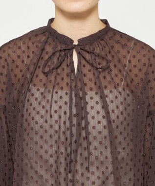 uncrave シアードットジャガード ブラウス ブラウン