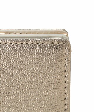 TOPKAPI 【TOPKAPI】シュリンクレザー パール がま口 二つ折り 財布 ゴールド