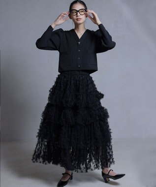 組曲 S 【組曲×setsuko sagittaire】kinakoスポンディッシュ ニットジャケット ブラック系