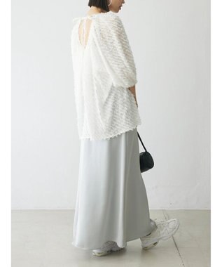 Green Parks AnriettMusee サテンナロースカート Gray