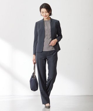 J.PRESS LADIES 【セットアップ対応】BAHARIYE ノーカラー ジャケット ネイビー系