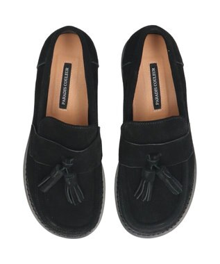 Bridget Birkin 【PARADIS COULEUR】オブリークトウタッセルローファー ブラックスウェード