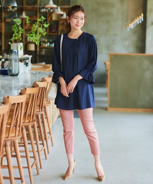 Tiaclasse 【新色追加・洗える】アンクルテーパードパンツ ピンク