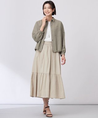 J.PRESS LADIES 【リバーシブル】マーブル ネックレス ネイビー×グレー系