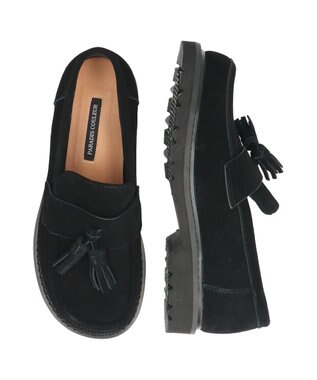 Bridget Birkin 【PARADIS COULEUR】オブリークトウタッセルローファー ブラックスウェード