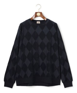 J.PRESS MEN 【KING SIZE】アーガイルワントーンリンクス ロングスリーブ Tシャツ