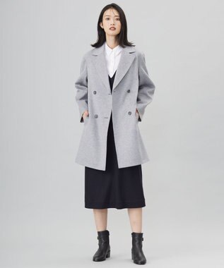 J.PRESS LADIES Super150sAZAMIビーバー Pコート グレー系