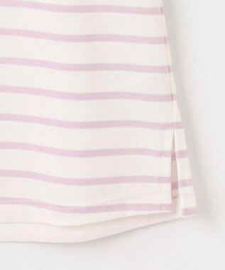 ANY SIS 【UVカット・接触冷感・撥水・汗ジミ防止】プレーティングジャージー タックスリーブ カットソー ラベンダーボーダー