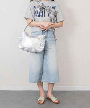 INTER-CHAUSSURES 【RIPANI】サイドフリルホーボーバッグ・ミディ シルバー