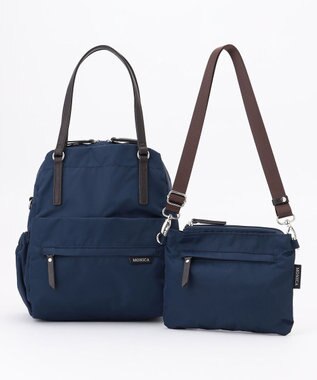 LA BAGAGERIE 【MONICA】ポーチ付き4WAYリュックサック ネイビー