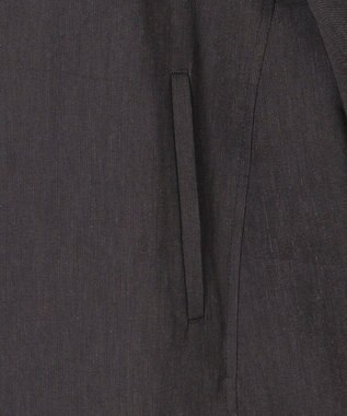 23区 S 【洗える】リネンレーヨンストレッチ ブルゾン ダークブラウン系