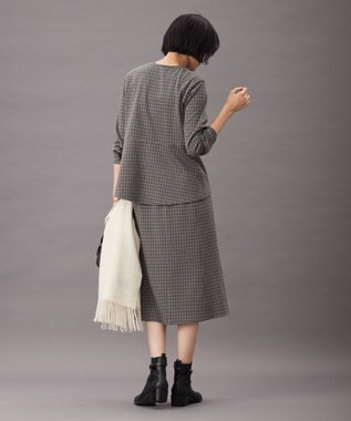 J.PRESS LADIES L ガンクラブチェック ペプラム カットソー ブラウン系3