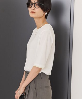 AMERICAN HOLIC シアーリブ配色プルオーバー Off White