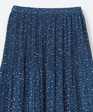 ANY 【2SET】ミニロゴトップス×ドットプリーツスカート セット ブルー×ブルー