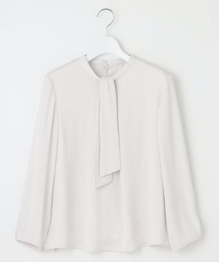 J.PRESS LADIES S ジョーゼット ボウタイ カットソー ライトグレー系