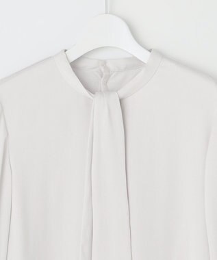 J.PRESS LADIES S ジョーゼット ボウタイ カットソー ライトグレー系