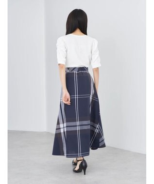 earth music&ecology ＢＩＧチェックフレアスカート Navy
