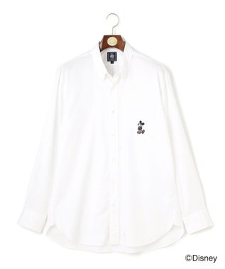 J.PRESS MEN 【DISNEY COLLECTION】【UNISEX】ピンオックス シャツ/ B.D. / ミッキーマウス ホワイト系