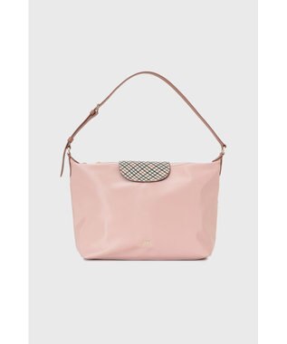 DAKS ナイロン×牛革 ハウスチェック ショルダーバッグ オールドローズ