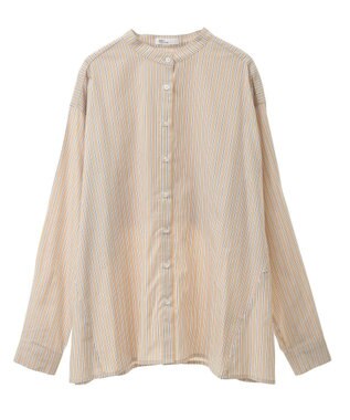 CRAFT STANDARD BOUTIQUE バックフリルシャツ Stripe Beige
