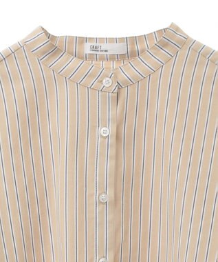 CRAFT STANDARD BOUTIQUE バックフリルシャツ Stripe Beige