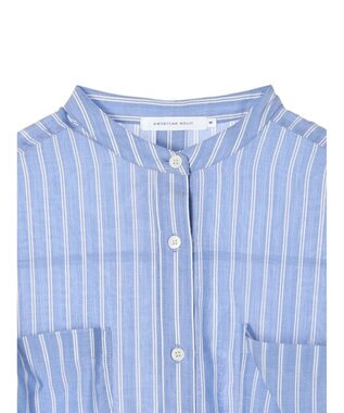 AMERICAN HOLIC イージーケア＋接触冷感　Ｗポケットシャツチュニック Stripe Navy