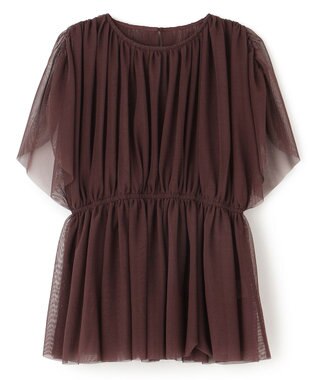 uncrave 【洗濯機洗い可】カクテル チュール ブラウス（uncrave STANDARD） バーガンディー